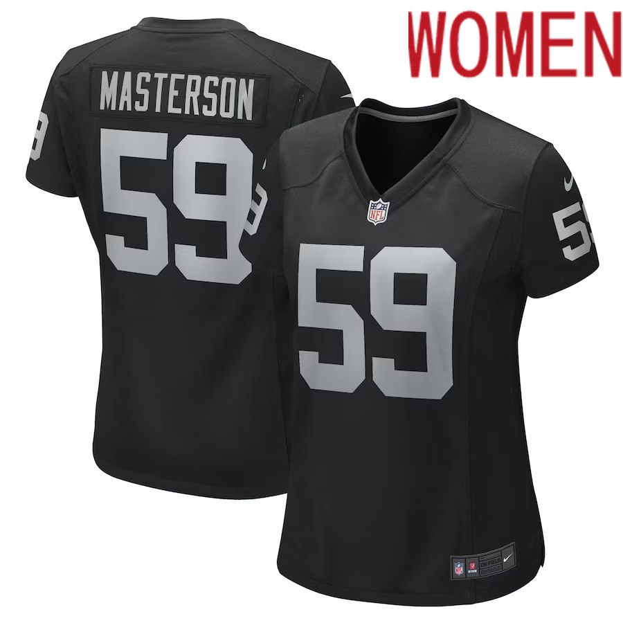 Women Las Vegas Raiders 59 Luke Masterson Nike Black Game Player NFL Jersey